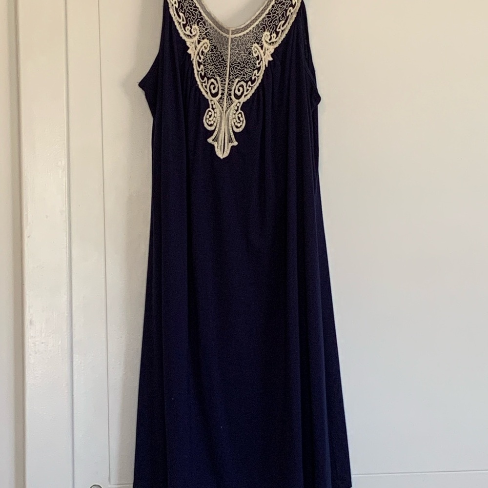 Paper Doll Navy and Cream Mini Dress